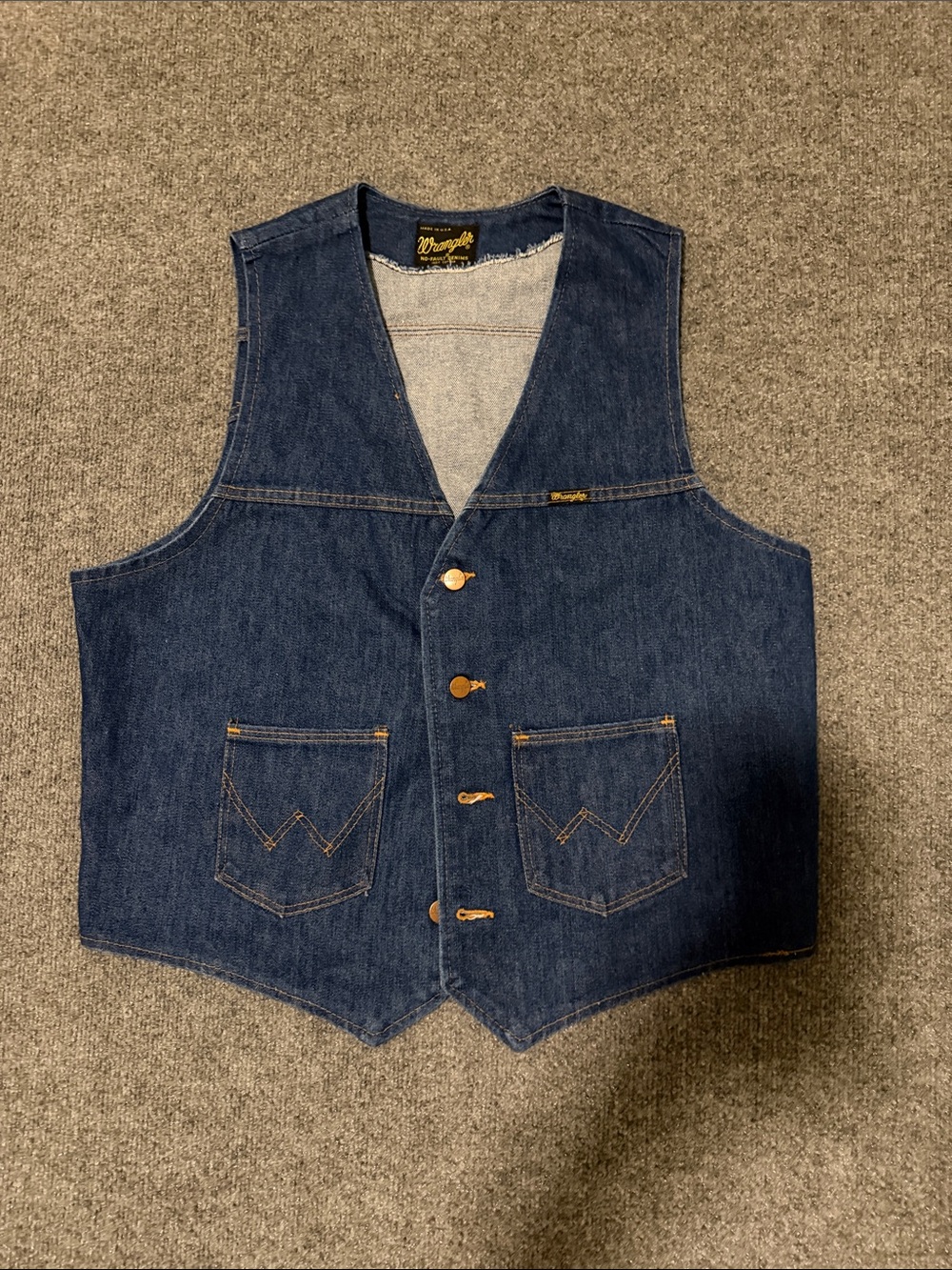 Wrangler Indigo Denim Vest - Men's Western Style